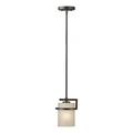 Forte One Light Antique Bronze Umber Linen Glass Down Mini Pendant 2405-01-32